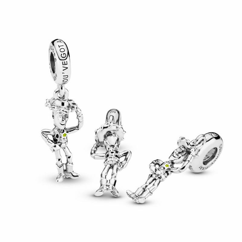 Pandora Disney Pixar, Toy Story, Woody Dangle Charm Ireland - Sterling Silver/Enamel/Black - 271689Y